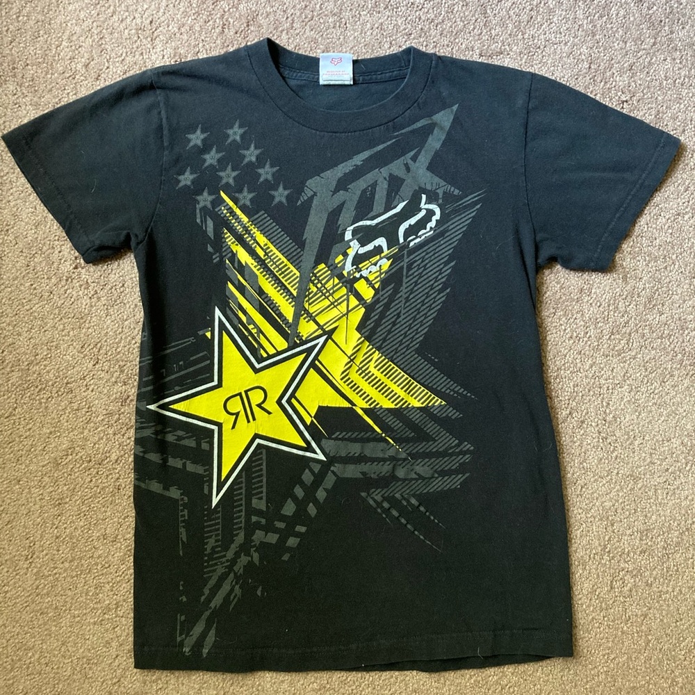 Fox Black and Yellow Graphic Short Sleeve Tee